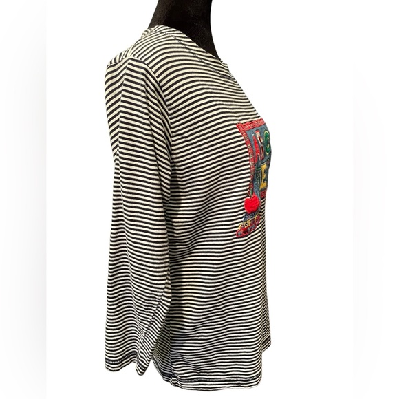 Victoria Jones Vintage Striped Kidcore Teacher Educator School ABC Patchwork Top - Picture 3 of 6